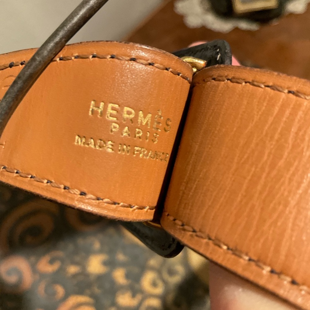 Vintage Hermès deep navy blue leather belt - Picture 9 of 14